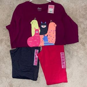 CIRCO bundle of 3 NWT items - Llama long sleeve shirt and 2 leggings